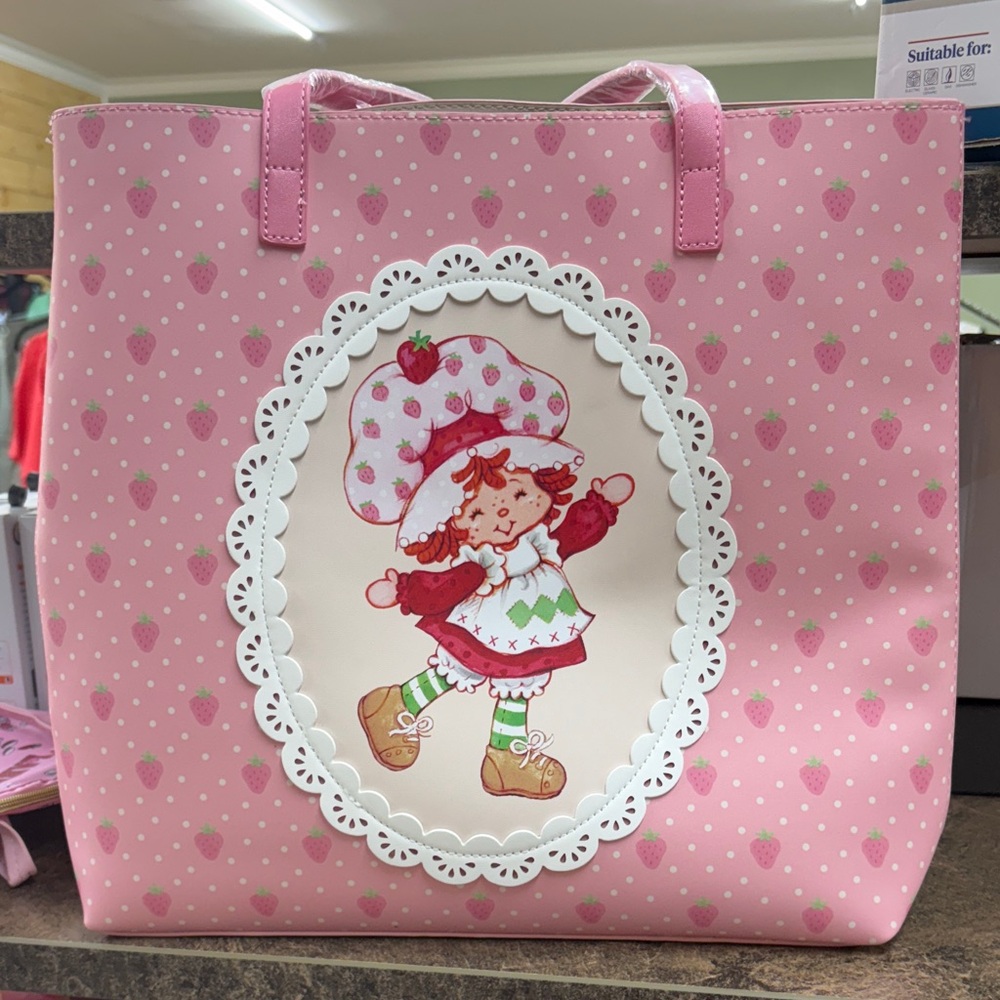 Pink Strawberry Tote Bag